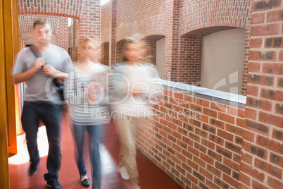 Students walking in the corridor together