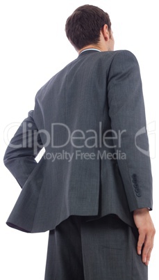 Businessman standing with hand on hip