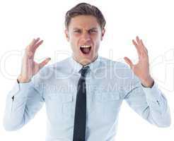 Angry businessman shouting