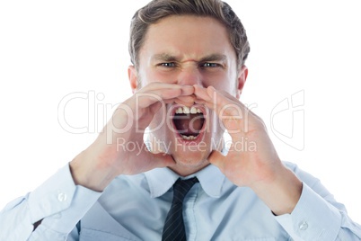 Angry businessman shouting