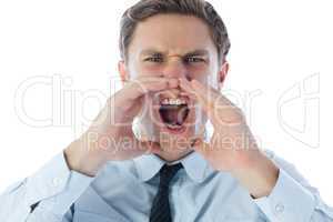 Angry businessman shouting