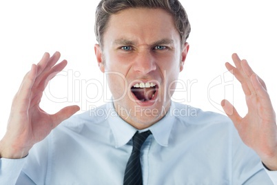 Angry businessman shouting