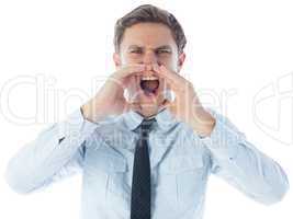 Angry businessman shouting