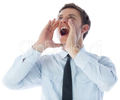 Businessman shouting