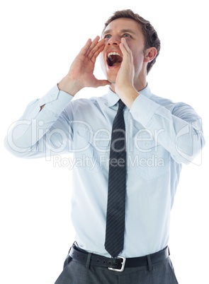 Businessman shouting