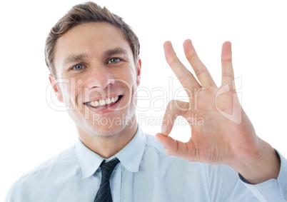 Businessman showing ok sign