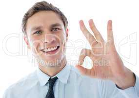 Businessman showing ok sign