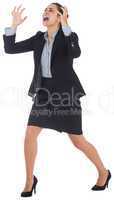 Angry businesswoman gesturing