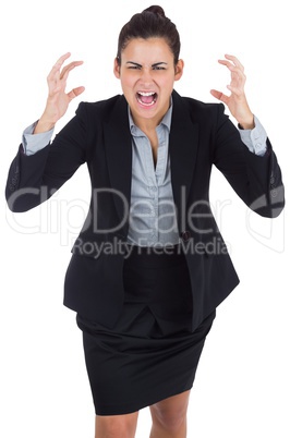 Angry businesswoman gesturing