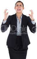 Angry businesswoman gesturing