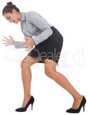 Furious businesswoman gesturing