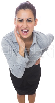 Businesswoman shouting