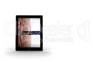 Wall street on tablet screen