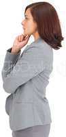 Concentrating businesswoman