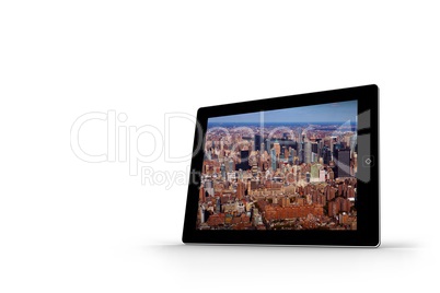 New york on tablet screen