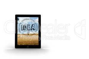 Idea graphic on tablet screen