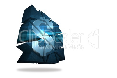 Dollar sign on abstract screen