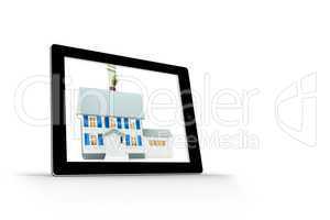 House with price tag on tablet screen