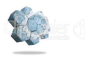 Cogs and wheels on abstract screen