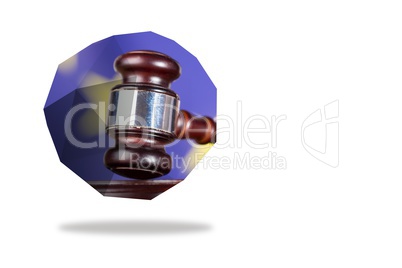 Hammer and gavel on abstract screen