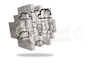 Cloud computing idea on abstract screen