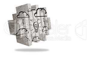 Cloud computing idea on abstract screen