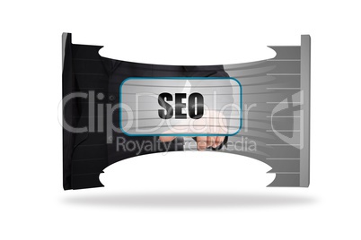 Seo banner on abstract screen