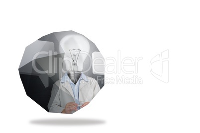 Light bulb man on abstract screen