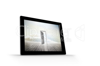 Open door on tablet screen