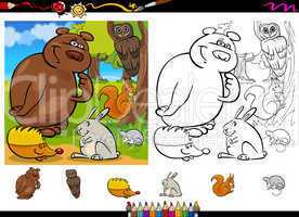 wild animals coloring page set