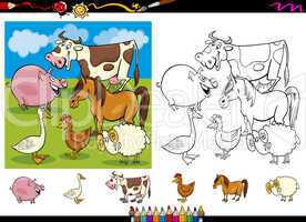 farm animals coloring page set