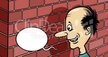 talking to a brick wall cartoon