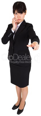 Businesswoman pointing