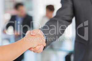 Handshake to seal a deal after a meeting
