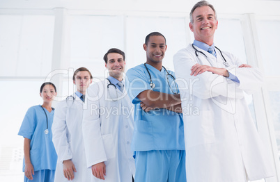 Portrait of doctors in a row at hospital