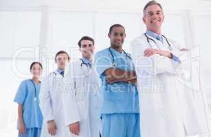 Portrait of doctors in a row at hospital