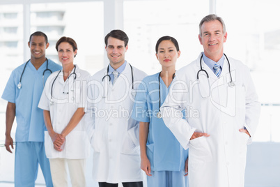 Portrait of doctors in a row at hospital