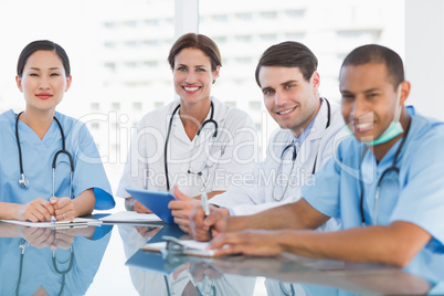 Young doctors in a meeting at hospital