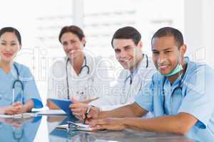 Young doctors in a meeting at hospital