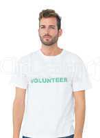 Portrait of a serious young male volunteer
