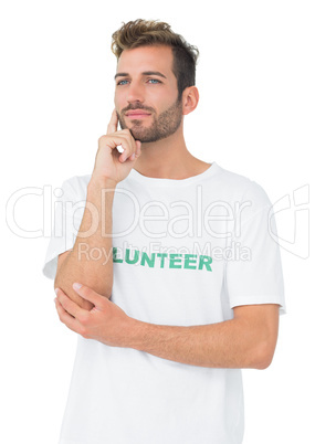 Thoughtful young male volunteer