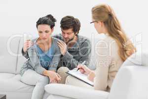 Couple in meeting with a financial adviser