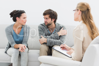 Couple in meeting with a financial adviser