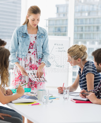 Casual business people in office at presentation