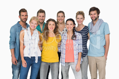 Group portrait of casual happy people