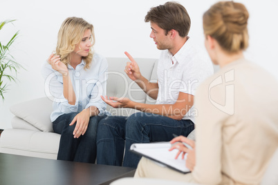 Couple in meeting with a financial adviser