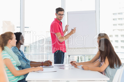 Casual business people in office at presentation