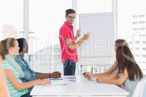 Casual business people in office at presentation