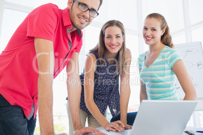 Casual business people in office at presentation