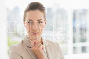 Close-up portrait of a young businesswoman